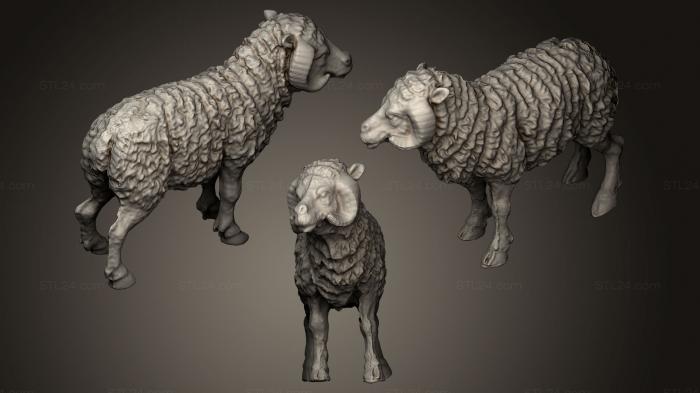 Статуэтки животных (Баран, STKJ_0567) 3D модель для ЧПУ станка